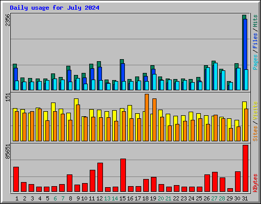 Daily usage for July 2024