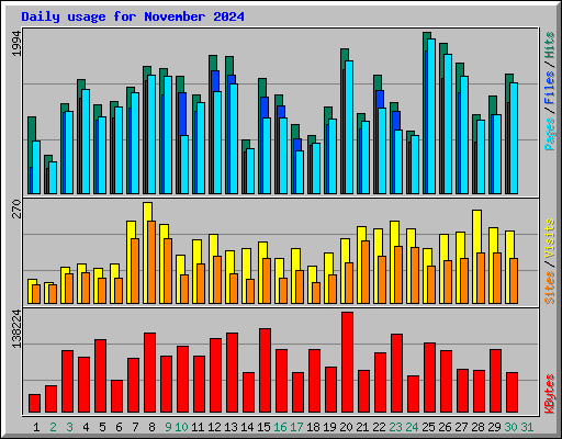Daily usage for November 2024