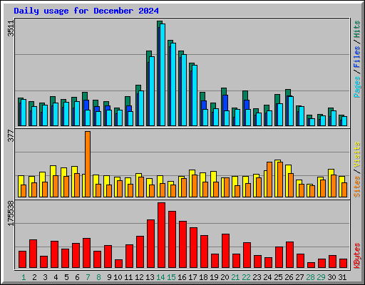Daily usage for December 2024