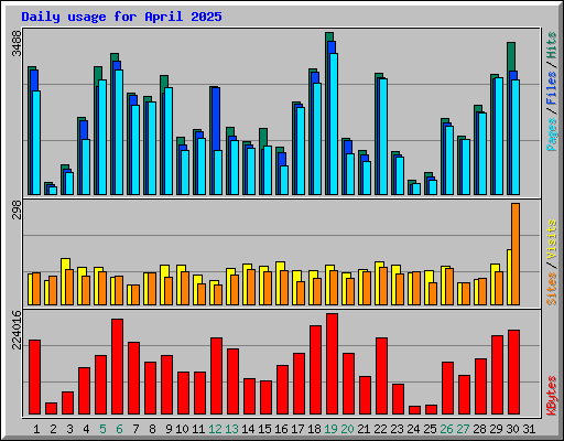 Daily usage for April 2025