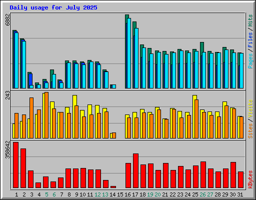 Daily usage for July 2025