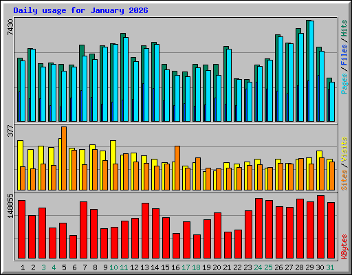 Daily usage for January 2026