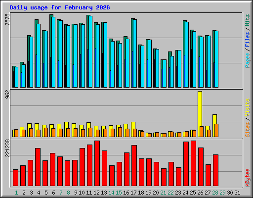 Daily usage for February 2026