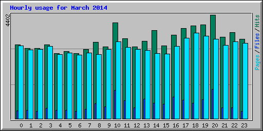 Hourly usage for March 2014