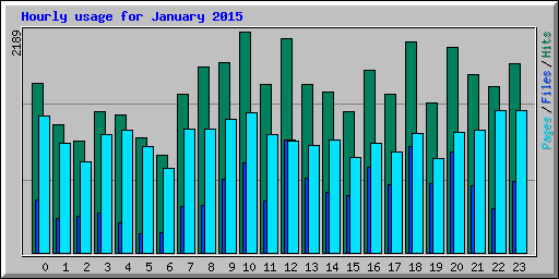 Hourly usage for January 2015