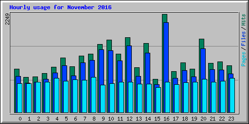 Hourly usage for November 2016