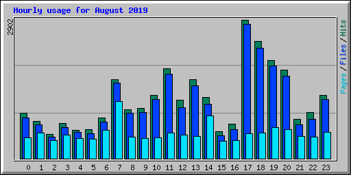 Hourly usage for August 2019