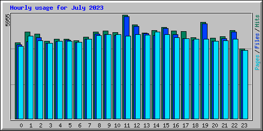 Hourly usage for July 2023