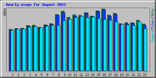 Hourly usage for August 2023